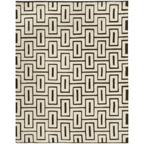 SAFAVIEH Kenya Scarlett Geometric Area Rug, Ivory/Brown, 6' x 9'