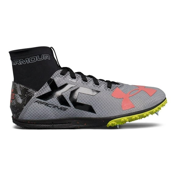 Under Armour Men's Charged Bandit XC Spike Track Running Shoes Steel/Black - 1273938-101