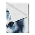 thumbnail image 2 of Navy Blue Soft Flannel Fleece Throw Blanket, Kitty Paint with Distressed Color Features Fluffy Cat Best Companion Ever, Cozy Plush for Indoor and Outdoor Use, 70" x 90", Grey White, by Ambesonne, 2 of 5