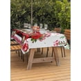 thumbnail image 2 of Outdoor Tablecloth with Umbrella Hole and Zipper, Valentine's Day Rectangle Table Cloth 60x84 Inch Waterproof Tablecloth, Red Truck Roses Leaves Love Romantic Picnic Table Cover for Patio Camping, 2 of 7