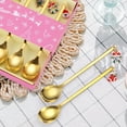 thumbnail image 3 of Coffee Spoons Gold Silverware Christmas 6 Pieces Small Stainless Steel Flatware Xmas Decorative Pendants Cute Drinking Stirrers for Festive and Daily Kitchen Utensils, 3 of 18