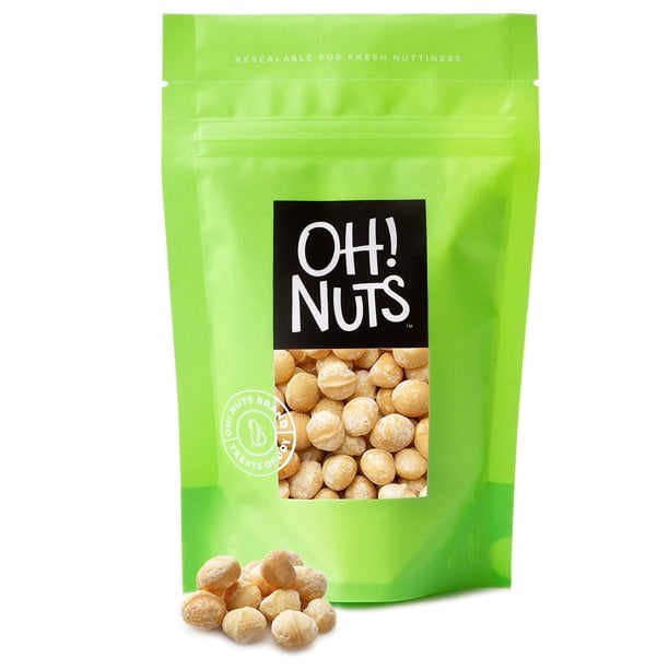 Oh! Nuts Dry Roasted Unsalted Macadamias, Healthy Natural Nuts, 16oz