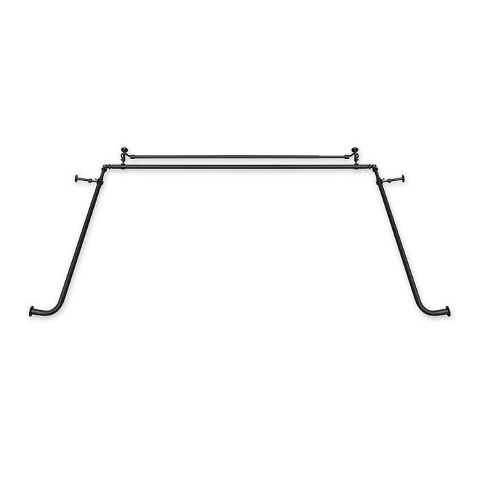 1 Adjustable Double Curtain Rod Set Walmart Com