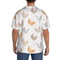 thumbnail image 5 of Vsdgher Funny Chicken Print Men's Wrinkle Free Untucked Cuban Shirt Business Casual Button Down Shirts Short Sleeve Shirt, 5 of 7