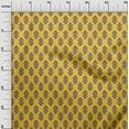 thumbnail image 2 of oneOone Georgette Viscose Yellow Fabric Leaves & Floral Block Craft Projects Decor Fabric Printed By The Yard 42 Inch Wide, 2 of 4