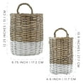 thumbnail image 6 of AuldHome Design Wall Hanging Baskets (Set of 2, Gray w/ White); Woven WIcker Rustic Farmhouse Two-Tone Door Baskets, Small and Medium Size, 6 of 10