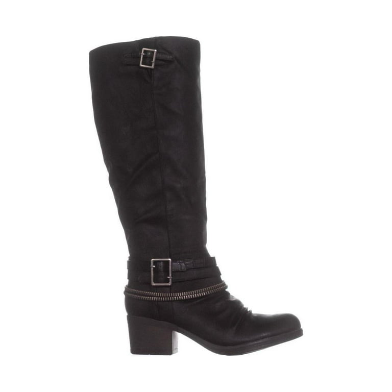 Carlos santana black store knee high boots