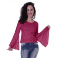 thumbnail image 2 of Moomaya T-Shirt à Manches Longues pour Femmes, Col Rond, Coupe Décontractée, Été, 2 of 6
