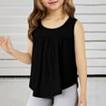 thumbnail image 2 of REDARER Girls Sleeveless Tank Top Solid Color Round Neck Comfortable Stretchy Casual Tee For Kids School Outdoor Everyday Wear,Color:Black,Size:13-14 Years, 2 of 6