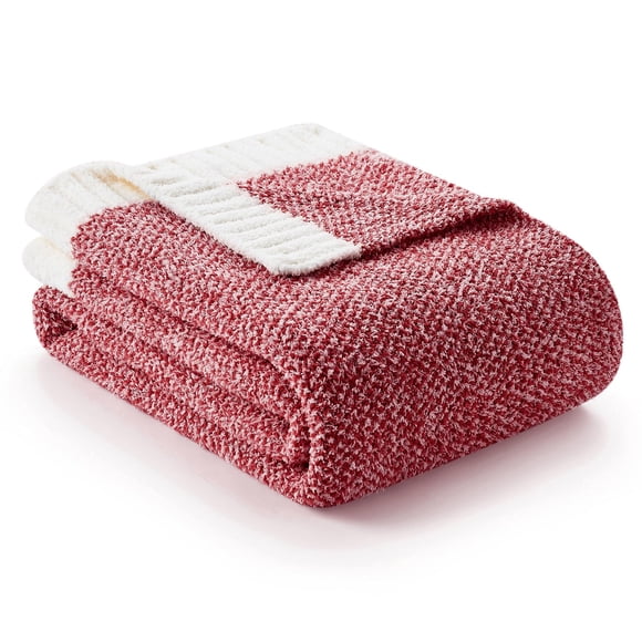 Manta Snuggle Sac, color rojo jaspeado, 152 x 203 cm, ultrasuave y cálida