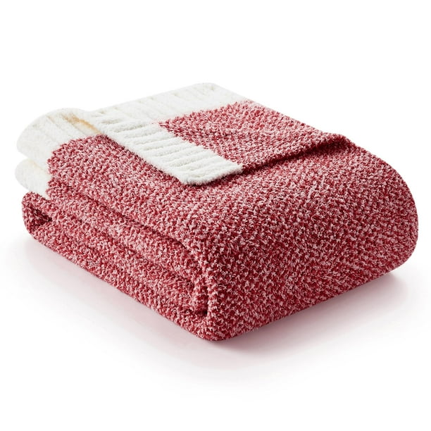 Manta Snuggle Sac, color rojo jaspeado, 152 x 203 cm, ultrasuave y cálida