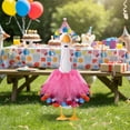 thumbnail image 4 of HomeKingdee Birthday Porch Goose Outfit Lawn Clothes Hat and Tutu Collar Plastic Outfits for 23" 17" Cement Goose Outdoor Garden Lawn Art Decor, 4 of 6
