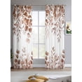 thumbnail image 2 of Eucalyptus Leaves Sheer Curtains 84 Inch Length 2 Panels Set for Living Room/Bedroom, Grey Pink Summer Botanical Watercolor Weeping Kitchen Curtains Grommet Curtains Window Treatments 42"x84"x2, 2 of 7