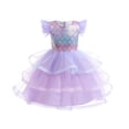 thumbnail image 1 of Girls Mermaid Princess Dress Ruffles Halloween Christmas Wedding Outfit, 1 of 4