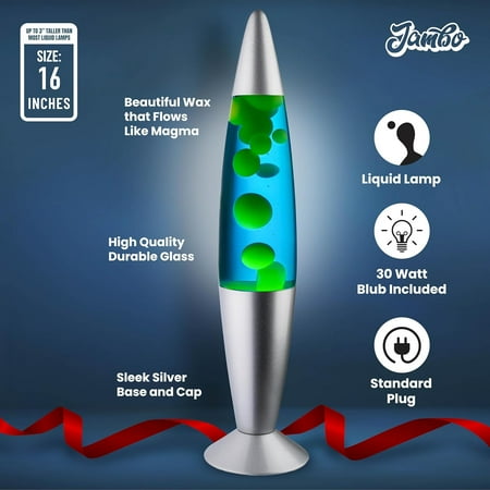 Jambo 16-inch Motion Lamp (Blue with Yellow/Green Wax, 16 inch)