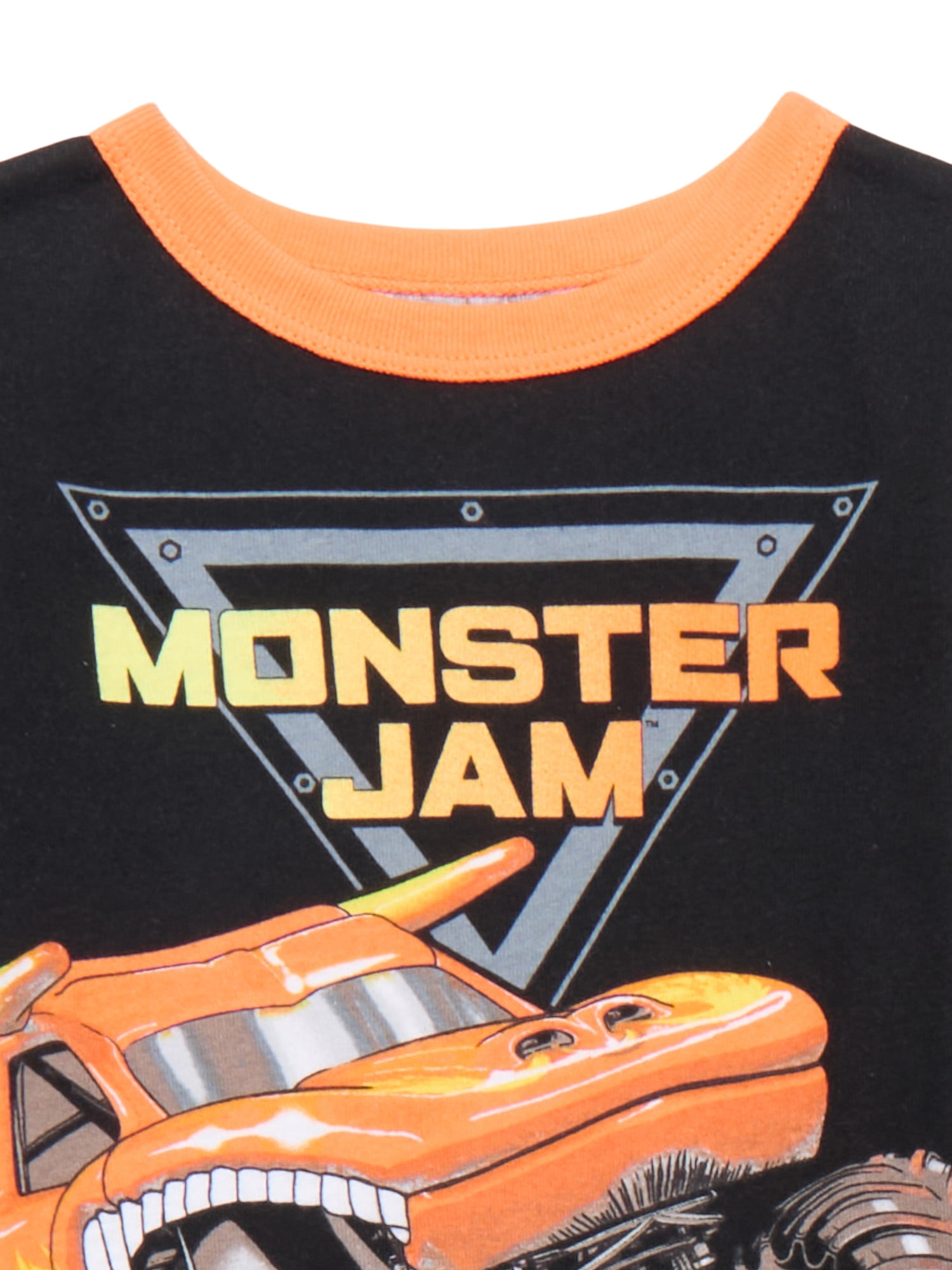 Monster Jam Short Sleeve Top and Pants, 2-Piece Pajama Set, Sizes 4-12