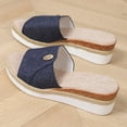 thumbnail image 4 of CYMMPU Women's Open Toe Espadrille Wedge Slide Sandals Slip On Casual Shoes with Decorative Strap for Summer Everyday Wear Blue 39, 4 of 7