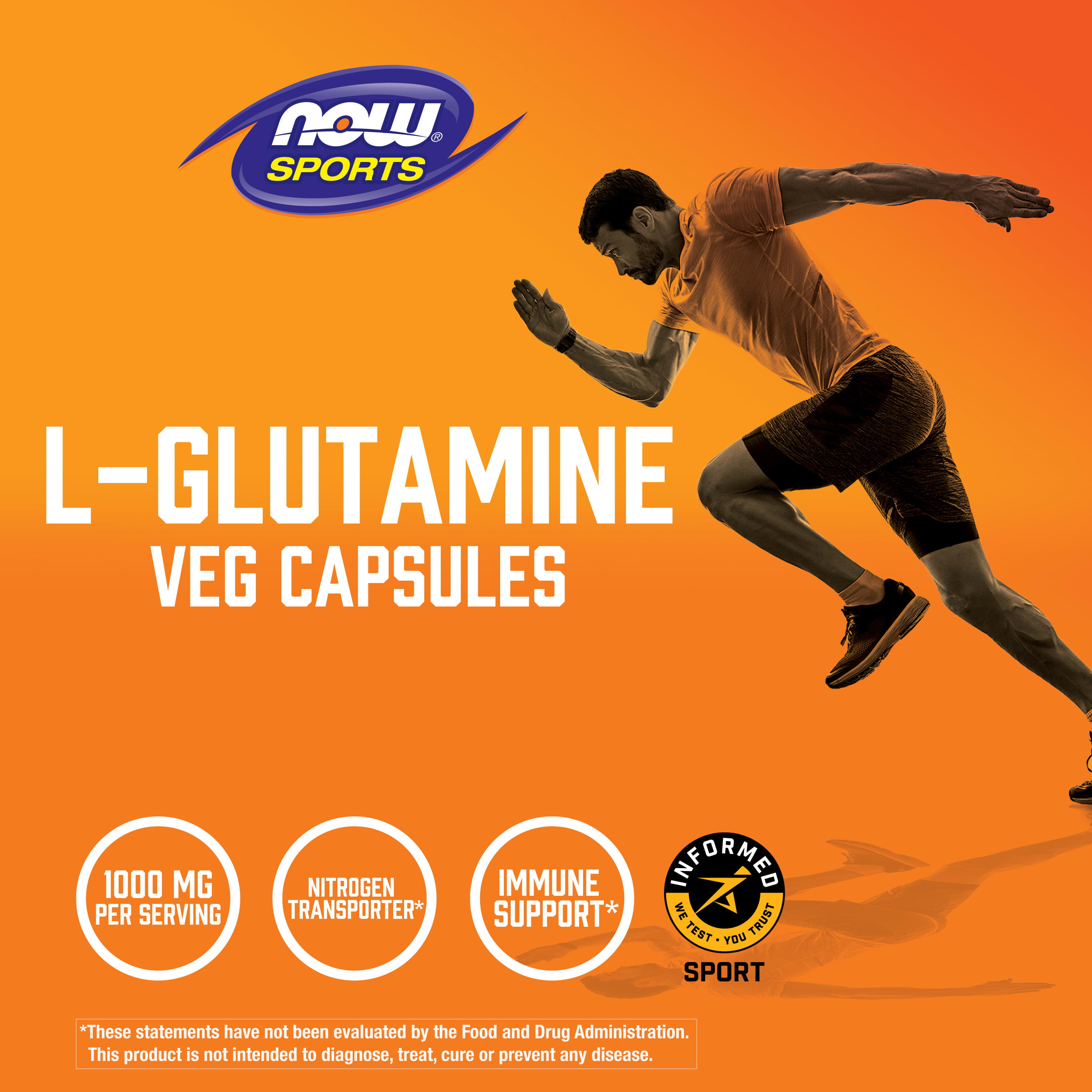 NOW Sports Nutrition, L-Glutamine, Double Strength 1,000 mg, Amino Acid, 240  Veg Capsules - Walmart.com