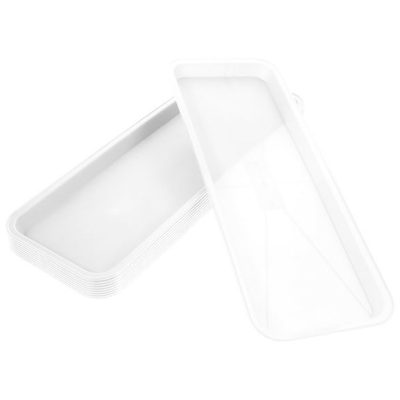 Topbathy Plastic Plant Saucers White PP Rectangular Indoor Home Use 10Pcs