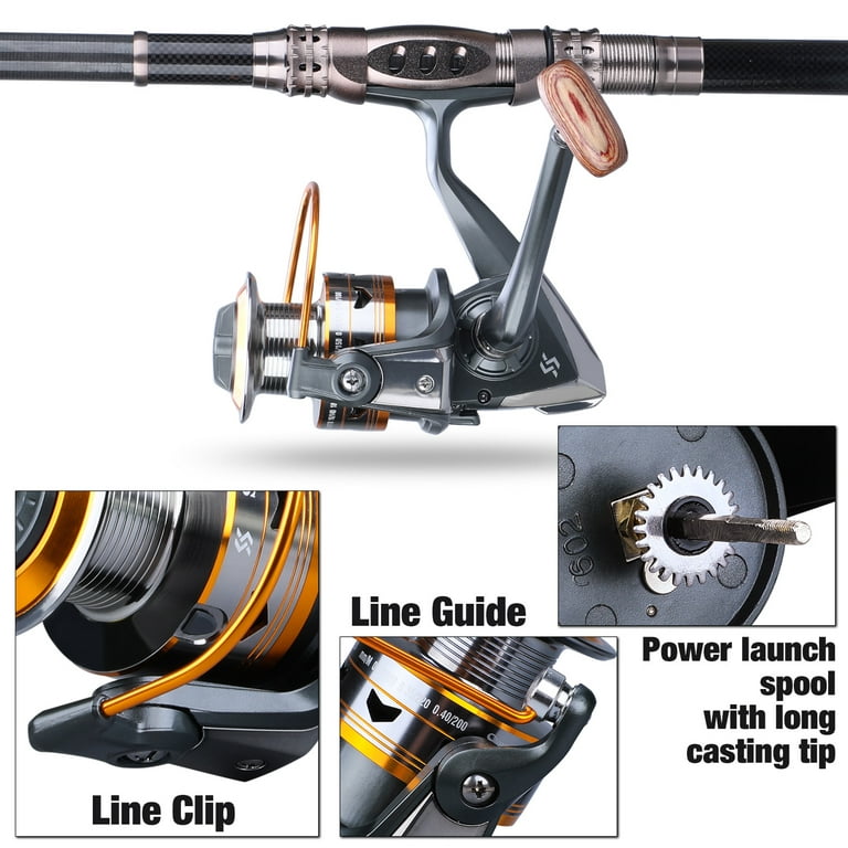 Sougayilang Telescopic Fishing Rod and Reel Combo Spinning Reel Fishing  Gear Kit for Beginner Adults