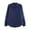 Dark Blue, variant on Women Fashion Long Sleeve Solid Button Korean Shirt Casual Loose Blouse Woman Shirts Short Sleeve, Size XXXL