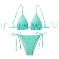 thumbnail image 6 of COMVALUE Two Piece Bikini Sets for Women Sexy Halter Triangle Top Swimsuit String Thong Bathing Suit (Mint Green, M), 6 of 9