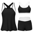 thumbnail image 2 of Taylonsss Women 3 Piece Tankini Swimsuits for Women Swim Tank Top Bathing Suits with Boy Shorts and Bra Athletic Swimwear, 2 of 8