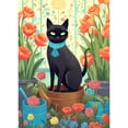 thumbnail image 2 of America Forever Spring Black Cat House Flag 28 x 40 inch Double Sided Kitty Tulips Floral Spring House Flag for Outdoor Cat Flag Yard Decoration, 2 of 7