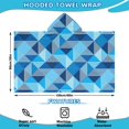 thumbnail image 2 of Blue Geometric Pattern Hooded Bath Towel，60"x35" for Ages 3 To 12 Kids, Quick Dry Lightweight Soft Microfiber Hood Beach Towel Cover Up for Kids, 2 of 7