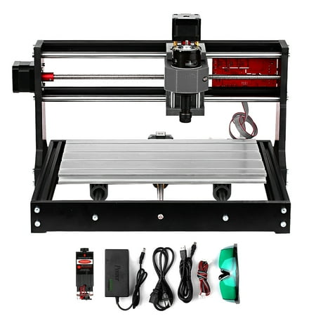 Upgrade Version CNC 3018 Pro GRBL Control DIY Mini CNC Machine 3 Pcb Milling Machine Wood Router Engraver with Offline Controller with ER11 and 5mm Extension Rod Working Area 300*180x40mm
