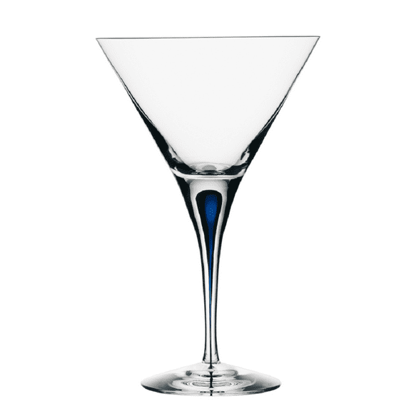 Orrefors Crystal Intermezzo Blue Martini Glass