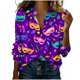 thumbnail image 1 of Camisetas de Manga Larga para las Mujeres Impreso Suelto Cardigan Sudadera Casual Estilo Vaquero Capa Superior Invierno, 1 of 5