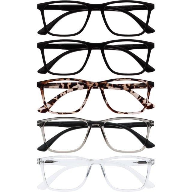 OPULIZE NYX Reading Glasses with Blue Light Blocking for Women Men, Rectangular Frame with UV & Eyestrain Protection