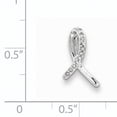 thumbnail image 2 of Sterling Silver Rhodium Diam. Awareness Ribbon Pendant (15 X 8) Made In India qdx189, 2 of 2