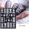 thumbnail image 1 of 5D Red Christmas Nail Stickers Glitter Embossed Snowflake Gloves Feather Bulb Bells Winter Xmas DIY Engraved Manicure Decoration, 1 of 4