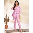 thumbnail image 3 of Janasya Indian Women's Lavender Cotton Floral Printed Co-Ord Set, 3 of 5