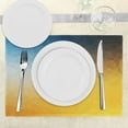 thumbnail image 3 of Ambesonne Yellow and Blue Place Mats Set of 4, Polygon Fractal, Standard Size, Slate Blue Marigold, 3 of 6