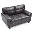 thumbnail image 4 of Passion Furniture PF-G905A-L Gallant 57 in. Flared Arm Faux Leather Straight Sofa in Cappuccino, 4 of 5