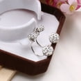 thumbnail image 4 of UDIYO 1 Pair Women Jewelry U-shape Double Beaded Rhinestone Ball Stud Earrings, 4 of 5