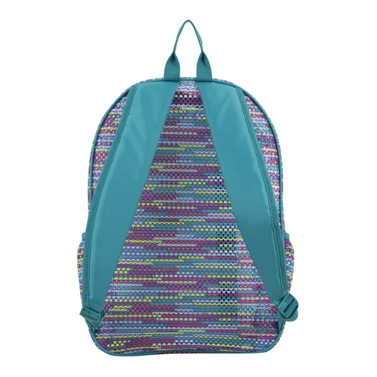 Eastsport Unisex Active Lifestyle Mesh Backpack Multi Stripe Aqua