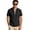 Black, variant on Men's Linen Shirts Short Sleeve Stand Collar Lace Up T Shirts Casual Lightweight Breathable Relaxed Fit Summer Tees, M