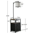 thumbnail image 6 of Sunmory 62" Modern USB Ports Walnut Floor Lamp with Fabric Shade, 6 of 7