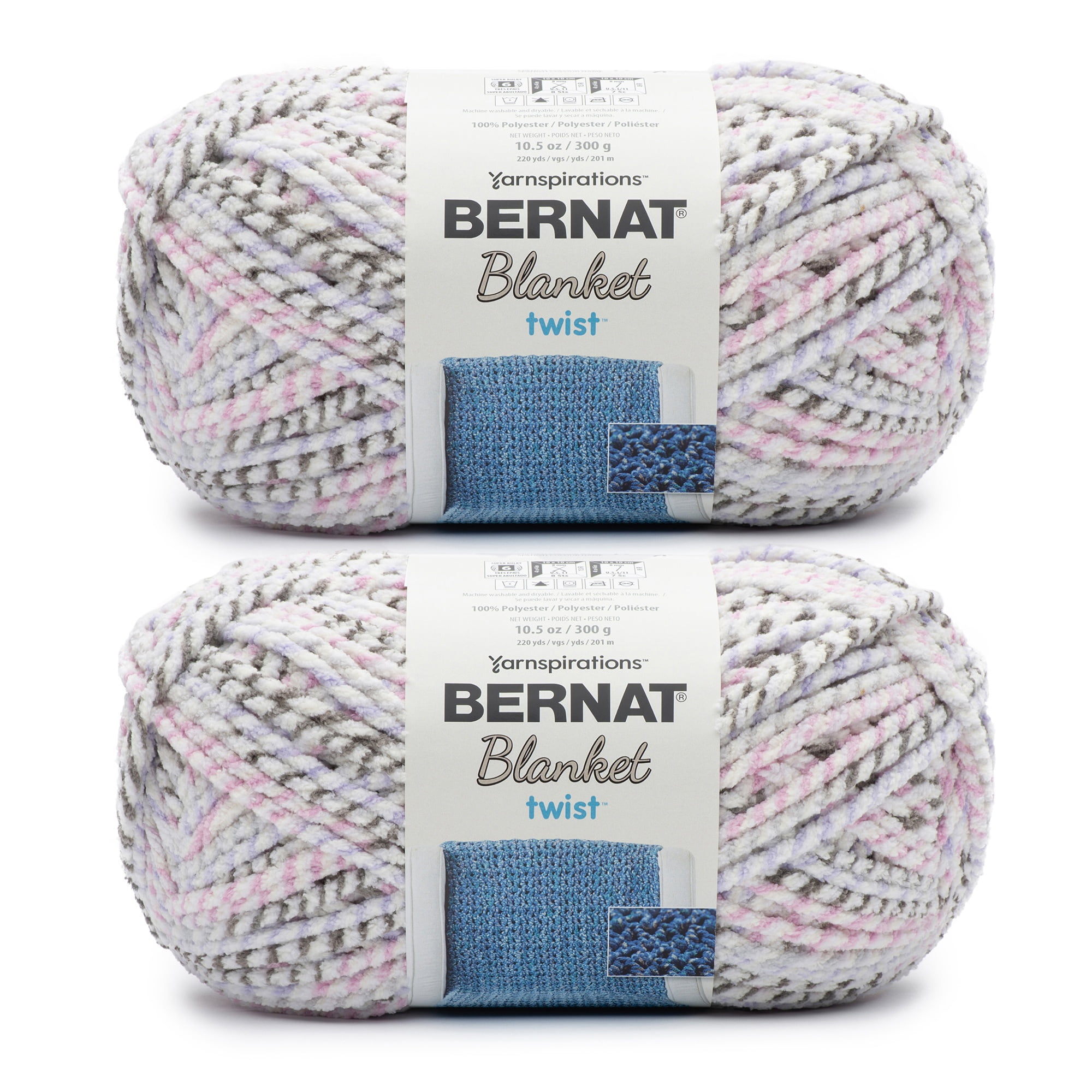 Bernat Blanket Twist Lilac Grove Yarn 2 Pack of 300g/10.5oz