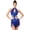 Royal Blue, variant on Women Latin Jazz Dance Tassel Dress Sequin Cutout Waist Leotard Dress Black XXL