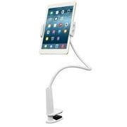 Aduro Solid-Grip 360 Adjustable Universal Gooseneck Tablet Stand for Desk Durable, Rubberized, Mount with Holder (White)