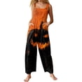 thumbnail image 2 of Womens Fall Fashion Jumpsuit Spooky Season Casual Overalls Wide Leg Pants with Pockets, Halloween Trick or Treat Party Costume 4XL, 2 of 7