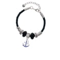 thumbnail image 2 of Delight Jewelry Silvertone Blue Crystal Anchor Wife Celtic Knot Leather Bead Bracelet, 7"+2" Extender, 2 of 4