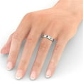 thumbnail image 2 of 0.80 Ct Brilliant Round Cut Sparkle Real Diamond Emerald Gemstone Eternity Band for Wedding 14K White Gold Size 7.5, 2 of 7