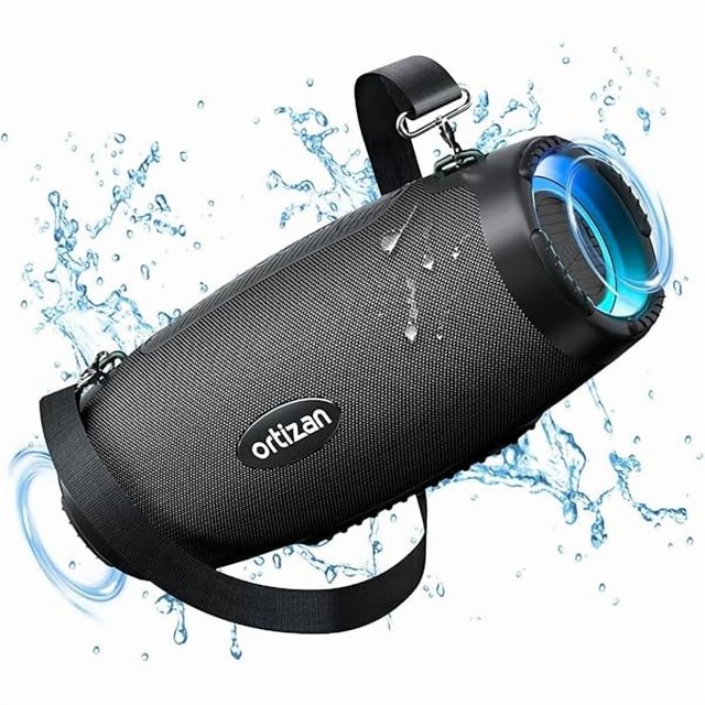 wonima02 80W Bluetooth Speaker - Powerful Sound and Deep Bass, Portable Wireless, IPX7 Waterproof, 12H Playtime, Power Bank, EQ, USB, LED Lights - Outdoor Loud Subwoofer Boombox for Party, Camping