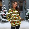 thumbnail image 2 of SCRAWLGOD Christmas Tree Cane Ornament Ball Print Womens Casual Crewneck Sweatshirts Long Sleeve Fashionable Tops Loose Fit Pullovers with Drop Shoulder for Shopping Running, L, 2 of 7